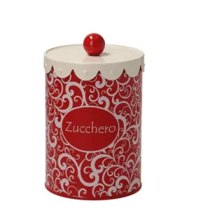 Barattolo Zucchero Cm12 H18 Rosso-mademoiselle Linea Dolce Casa