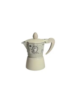 Brandani 52859 CAFFETTIERA SHANTI 1 TAZZA ALLUMINIO GRIGIO, cm 12x7x13h, 1 Tazza, Fornello Gas, No Induzione
