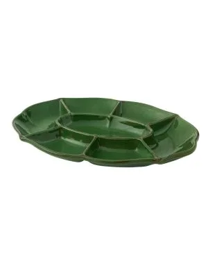 Brandani 52270 Antipastiera Ovale Verde Maiolica, 42×31 Cm, Colore Verde, Made In Italy