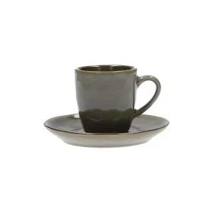 Rose&Tulipani Serie Concerto Tazza Caffè con Piattino 90 cc Colore Grigio Tortora