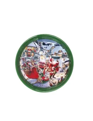 Brandani 83229 Vassoio Christmas Verde Metal cm d 38