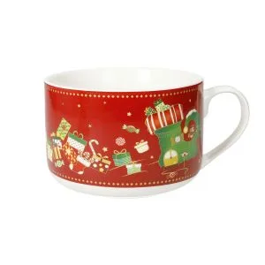 Brandani 84545 Tazza Colazione Elfomagia New Bone China (rosso)