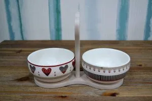 Brandani 53265 Antipastiera Happy Day con 2 Ciotolojne in Porcellana CM. 20.5X17 H cm