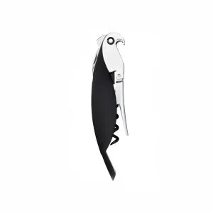 Alessi AAM32 B Parrot Cavatappi Per Vino Di Design, In Alluminio Pressofuso E PC, Nero
