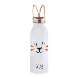 Aladdin Zoo Borraccia Termica Bambini 0.43L Leone Morbido Anello Da Dita In Silicone – Mantiene Il Freddo Per 7 Ore – Coperchio A Tenuta Stagna – Borraccia Acciaio Senza BPA