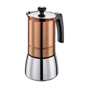 Cilio 341430 Caffettiera Espresso “Tosca”, 6 Tazze Cm Ø10×20 Anche Induzione In Rame 