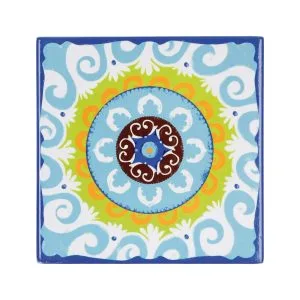 Rose & Tulipani – Sottopentola Blu In Gift Box – Linea Nador, Accessori – Accessori Da Cucina – Ceramica – 20xh20 Cm