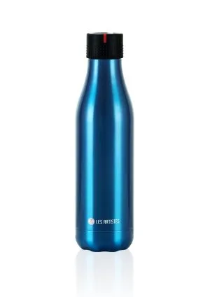 Les Artistes A-1968 Tazza Da Viaggio, Corpo Blue Lucido Tappo Nero, 500 Ml, 7x7x25h Cm, 200g