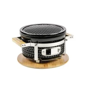 YAKINIKU 800720 Shichirin griglia da tavolo Mini tonda, per 2 persone cm Ø23/cm 27×17