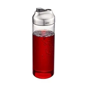 GEFU KIPPO – Dosatore per olio di aceto, 400 ml, in vetro borosilicato con coperchio a bilanciere e antigoccia, porzioni precise per insalata, cucina e tavolo