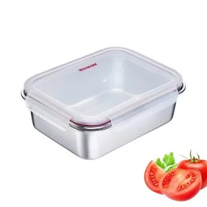 Westmark Lunch Box in acciaio inossidabile – Lunch Box a prova di perdite – Adatto a microonde e forno, senza BPA – Bento Box per scuola, lavoro e asilo nido – Argento, 2250 ml