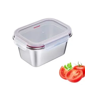 Westmark Lunch Box in acciaio inossidabile – Lunch Box a prova di perdite – Adatto a microonde e forno, senza BPA – Bento Box per scuola, lavoro e asilo nido – Argento, 1000 ml