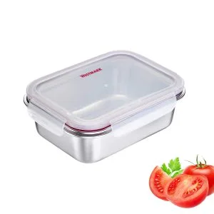 Westmark Lunch Box in acciaio inossidabile – Lunch Box a prova di perdite – Adatto a microonde e forno, senza BPA – Bento Box per scuola, lavoro e asilo nido – Argento, 600 ml