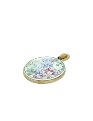 Brandani 51247 TAGLIERE FLORA PORCELLANA/BAMBOO C/1 COLTELLO FORMAGGIO INO
