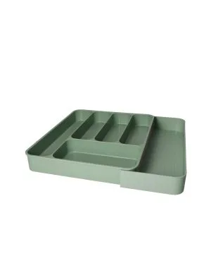 Brandani 55119 Portaposate Estensibile Verde Salvia in Polipropilene per Cassetti Cucina