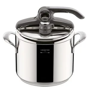 Lagostina Diva, Pentola a Pressione 7 L in Acciaio Inox, Cestello Incluso, con Fondo Lagofusion® e Valvola a 2 Pressioni, Compatibile con Induzione
