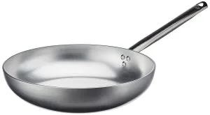 Pentole Agnelli Linea Alluminio 2 mm Padella Radiante Svasata Alta con Manico Inox , Argento, con rivestimento antiaderente, 32 cm