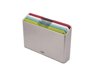 Joseph Joseph Folio Icon – Set di taglieri antiscivolo a colori con custodia, 4 pezzi, Medio, Multicolore