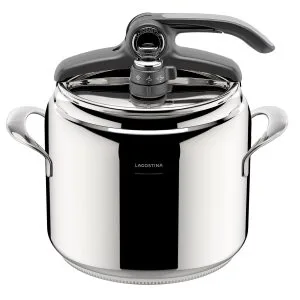 Lagostina Diva, Pentola a Pressione 9 L in Acciaio Inox, Cestello Incluso, con Fondo Lagofusion® e Valvola a 2 Pressioni, Compatibile con Induzione
