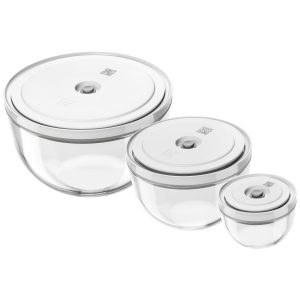ZWILLING Fresh & Save BOWLS Set di ciotole sottovuoto S/M/L / 6-pz., vetro, transparente-bianco - immagine 1