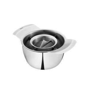 GEFU PUNICO – Sbucciatore 2 in 1 con vaschetta di raccolta, coperchio e lama in acciaio inox