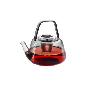 GEFU Teiera CHAVELLE da 1,2 l, in vetro borosilicato con filtro in acciaio inox, soffiato a bocca, antigoccia, lavabile in lavastoviglie