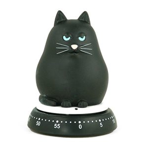 Bengt Ek Design 618B – Timer da Cucina a Forma di Gatto, Colore: Nero